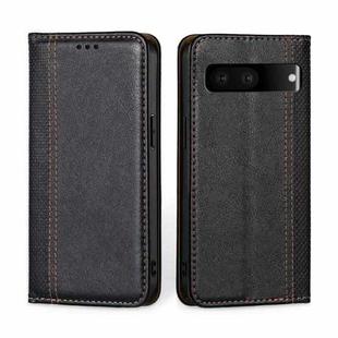 For Google Pixel 7 5G Grid Texture Magnetic Flip Leather Phone Case(Black)
