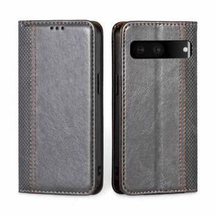For Google Pixel 7 5G Grid Texture Magnetic Flip Leather Phone Case(Grey)