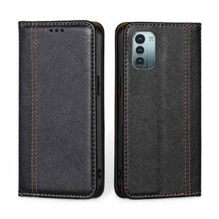 For Nokia G21 / G11 Grid Texture Magnetic Flip Leather Phone Case(Black)