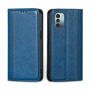 For Nokia G21 / G11 Grid Texture Magnetic Flip Leather Phone Case(Blue)