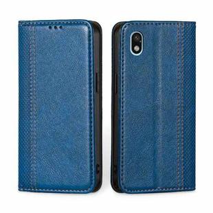 For Sony Xperia Ace III Grid Texture Magnetic Flip Leather Phone Case(Blue)