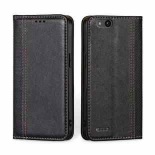 For ZTE Tempo X / Vantage Z839 / N9137 Grid Texture Magnetic Flip Leather Phone Case(Black)