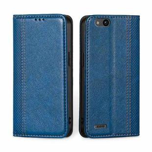 For ZTE Tempo X / Vantage Z839 / N9137 Grid Texture Magnetic Flip Leather Phone Case(Blue)