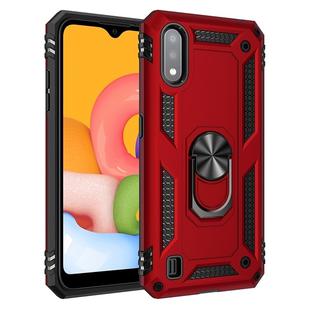 For Galaxy A01 EU Version Shockproof TPU + PC Protective Case with 360 Degree Rotating Holder(Red)