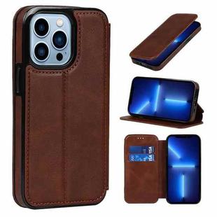 For iPhone 13 Card Slots Flip Leather Phone Case(Brown)