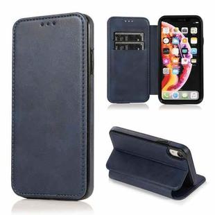 For iPhone XR Card Slots Flip Leather Phone Case(Blue)