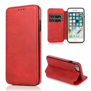 For iPhone SE 2022 / SE 2020 / 8 / 7 Card Slots Flip Leather Phone Case(Red)