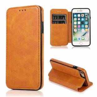 For iPhone SE 2022 / SE 2020 / 8 / 7 Card Slots Flip Leather Phone Case(Khaki)