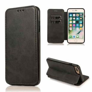 Card Slots Flip Leather Phone Case For iPhone 8 Plus / 7 Plus(Black)