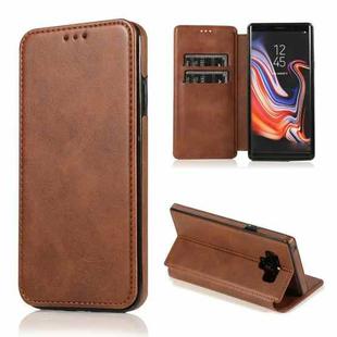 For Samsung Galaxy Note9 Card Slots Flip Leather Phone Case(Brown)