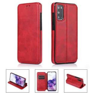 For Samsung Galaxy S20 5G Card Slots Flip Leather Phone Case(Red)