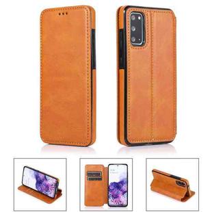 For Samsung Galaxy S20 5G Card Slots Flip Leather Phone Case(Khaki)