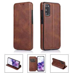 For Samsung Galaxy S20+ 5G Card Slots Flip Leather Phone Case(Brown)
