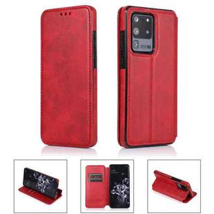 For Samsung Galaxy S20 Ultra 5G Card Slots Flip Leather Phone Case(Red)