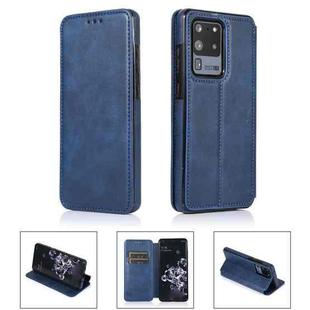 For Samsung Galaxy S20 Ultra 5G Card Slots Flip Leather Phone Case(Blue)
