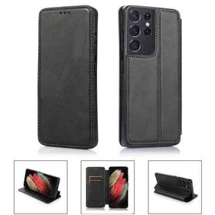 For Samsung Galaxy S21 Ultra 5G Card Slots Flip Leather Phone Case(Black)