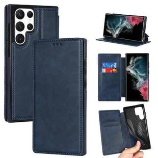 For Samsung Galaxy S22 Ultra  5G Card Slots Flip Leather Phone Case(Blue)