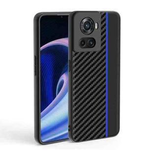 For OnePlus 10R / Ace Ultra-thin Carbon Fiber Texture Splicing Phone Case(Blue)
