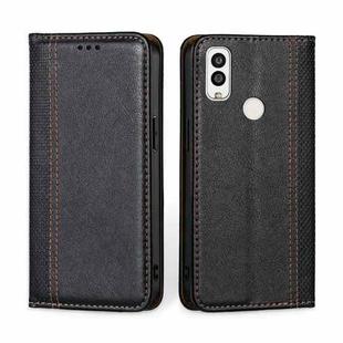 For Kyocera Android One S9 Grid Texture Magnetic Flip Leather Phone Case(Black)