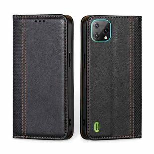 For Blackview A55 Grid Texture Magnetic Flip Leather Phone Case(Black)