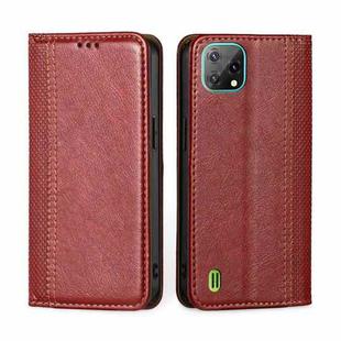For Blackview A55 Grid Texture Magnetic Flip Leather Phone Case(Red)