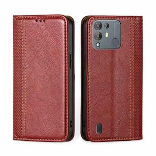 For Blackview A55 Pro Grid Texture Magnetic Flip Leather Phone Case(Red)