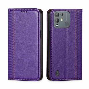 For Blackview A55 Pro Grid Texture Magnetic Flip Leather Phone Case(Purple)