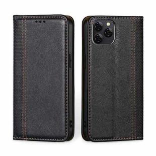 For Blackview A95 Grid Texture Magnetic Flip Leather Phone Case(Black)