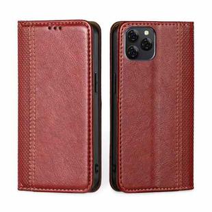 For Blackview A95 Grid Texture Magnetic Flip Leather Phone Case(Red)