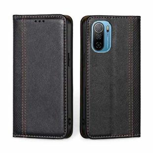 For Ulefone Note 13P Grid Texture Magnetic Flip Leather Phone Case(Black)