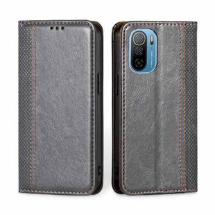For Ulefone Note 13P Grid Texture Magnetic Flip Leather Phone Case(Grey)