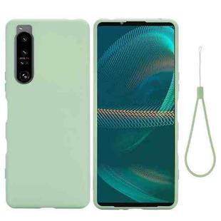 For Sony Xperia 1 IV Pure Color Liquid Silicone Shockproof Phone Case(Green)