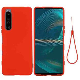 For Sony Xperia 1 IV Pure Color Liquid Silicone Shockproof Phone Case(Red)