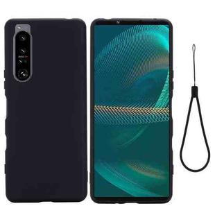 For Sony Xperia 1 IV Pure Color Liquid Silicone Shockproof Phone Case(Black)