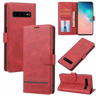 For Samsung Galaxy S10 Classic Wallet Flip Leather Phone Case(Red)