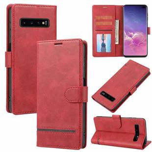 For Samsung Galaxy S10+ Classic Wallet Flip Leather Phone Case(Red)