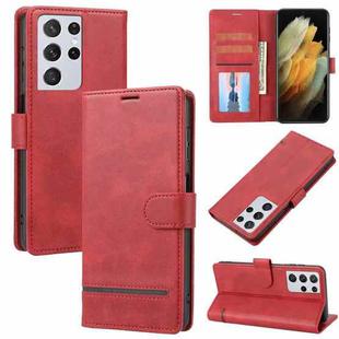 For Samsung Galaxy S21 Ultra 5G Classic Wallet Flip Leather Phone Case(Red)