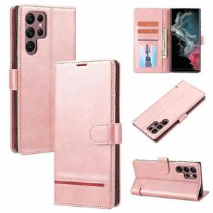 For Samsung Galaxy S22 Ultra 5G Classic Wallet Flip Leather Phone Case(Pink)