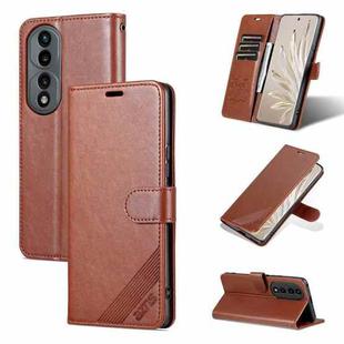 For Honor 70 AZNS Sheepskin Texture Flip Leather Phone Case(Brown)