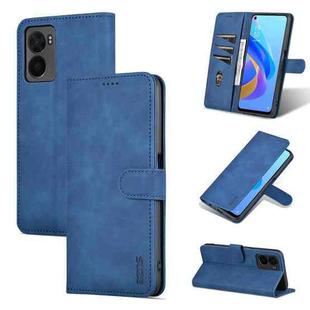 For OPPO A57 5G/Realme Q5i/Realme V23 AZNS Skin Feel Calf Texture Flip Leather Phone Case(Blue)