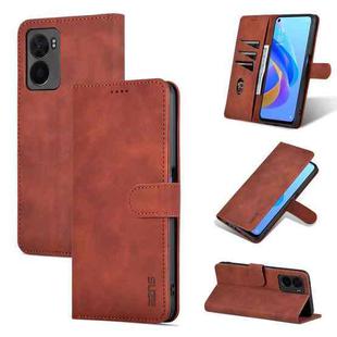 For OPPO A57 5G/Realme Q5i/Realme V23 AZNS Skin Feel Calf Texture Flip Leather Phone Case(Brown)