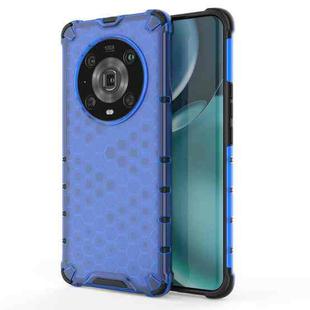For Honor Magic4 Pro Shockproof Honeycomb PC + TPU Phone Case(Blue)