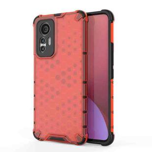 For Xiaomi 12 Lite 5G Eurasian Ver Shockproof Honeycomb PC + TPU Phone Case(Red)