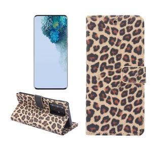 For Galaxy S20 Ultra Leopard Pattern Horizontal Flip Leather Case with Holder & Card Slots(Yellow)
