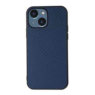 For iPhone 14 Plus  Carbon Fiber Texture Phone Case (Blue)