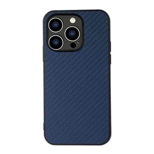 For iPhone 14 Pro Carbon Fiber Texture Phone Case (Blue)