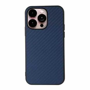 For iPhone 14 Pro Max Carbon Fiber Texture Phone Case (Blue)