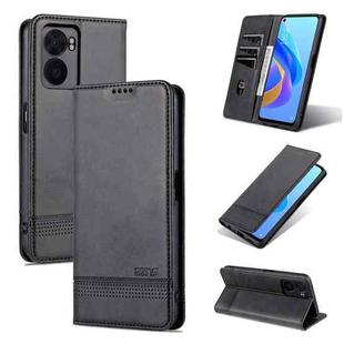For OPPO A57 5G/Realme Q5i/Realme V23 AZNS Magnetic Calf Texture Flip Leather Phone Case(Black)