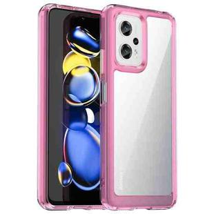 For Xiaomi Redmi Note 11T Pro 5G Colorful Series Acrylic + TPU Phone Case(Transparent Pink)