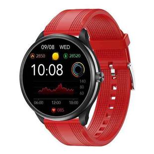 M3 1.28 inch TFT Color Screen Smart Watch, Support Bluetooth Calling/Body Temperature Monitoring, Style:Red Silicone Strap(Black)